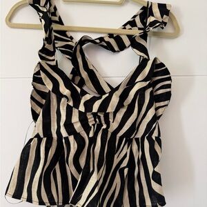 Black and White Zebra Print Women's Top